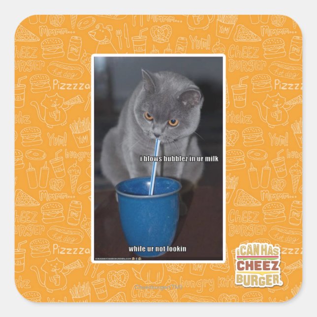 Blasen in unserer Milch Quadratischer Aufkleber (Vorderseite)