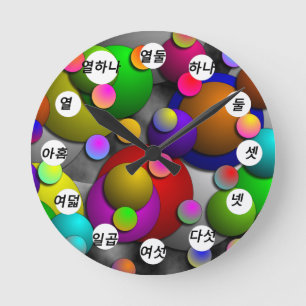Blasen (Koreanisches Gesicht) von Kenneth Yoncich Runde Wanduhr