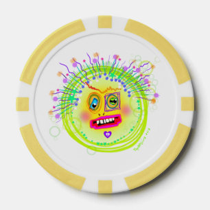 Blasen-Lächeln Meemogie Emoji Kunst Pokerchips