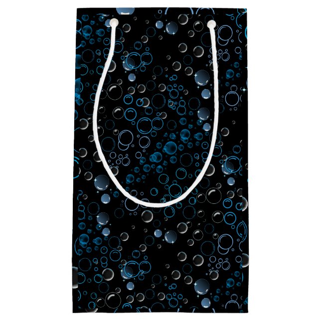 Blasen Muster 01 Schwarze BG Kleine Geschenktüte (Vorderseite)