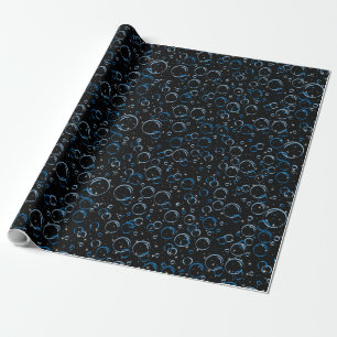 Blasen Muster 02.FR.b Schwarze BG Geschenkpapier