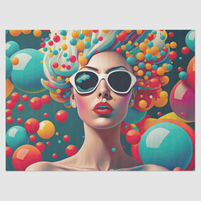 Blasen Pop Art Decoupage Tissue Paper Seidenpapier (Vorderseite)