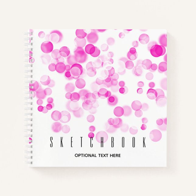 Blasen Punkte rosa Bokeh-Effekt Sketch Notizbuch (Vorderseite)