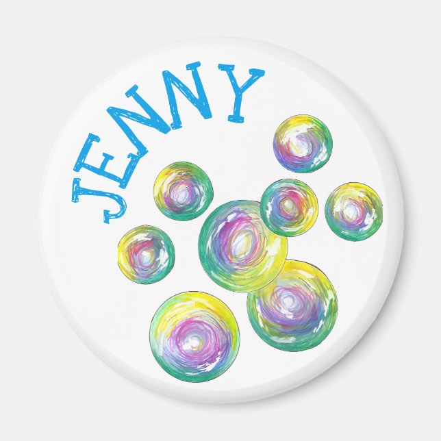 Blasen Rainbow Soap Blasen Personalisiert Lila Magnet (Vorne)