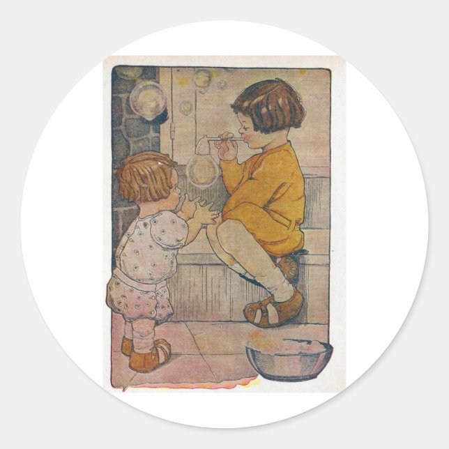 Blasen Runder Aufkleber (Vorderseite)