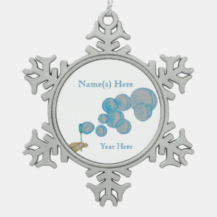 Blasen Schneeflocken Zinn-Ornament