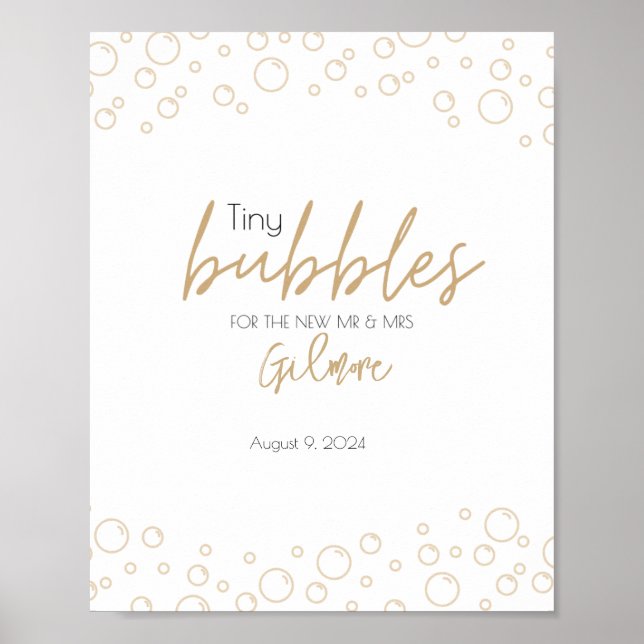 Blasen senden Gold und Black Wedding Poster Print (Vorne)