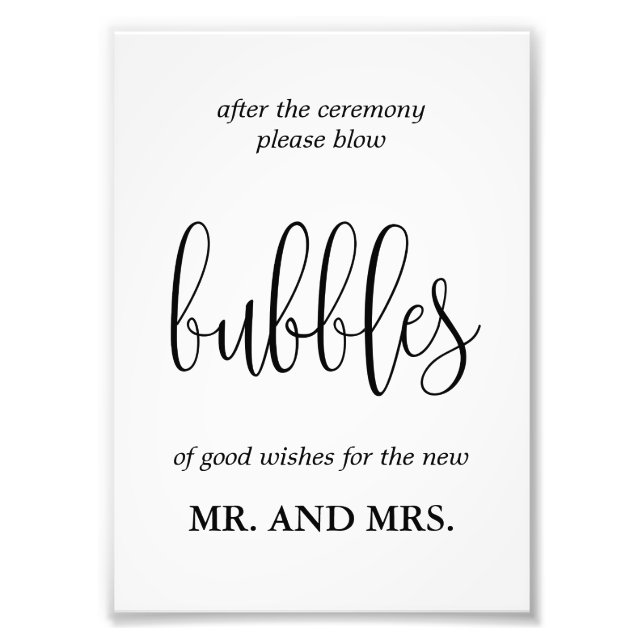 Blasen Sendoff Signieren Wählen Sie Ihre Größe aus Fotodruck (Vorne)