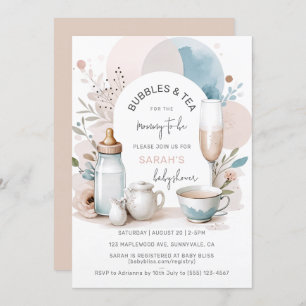 Blasen & Tea Baby Dusche Einladung zur Mama