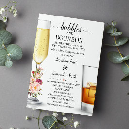 Blasen und Bourbon, bevor ich Polterabend rosa Einladung