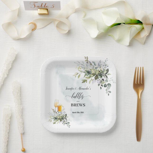 Blasen und Brände Pappteller (Hochzeit)