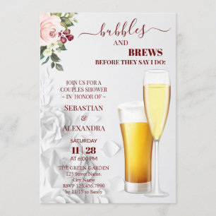 Blasen und Brause Paare Dusche Einladung