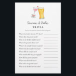 Blasen und Brew Couple's Shower Trivia Spiele<br><div class="desc">Bubbles & Brew Thema Bridal / Paare Dusche Trivialspiel mit Aquarellbild Illustration von Champagner & Bier. . Personalisieren Sie die Rückseite der Karte mit dem Namen des Paares und dem Duschdatum.</div>