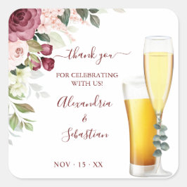 Blasen und Brüche Danke Blumenzehen Quadratischer Aufkleber