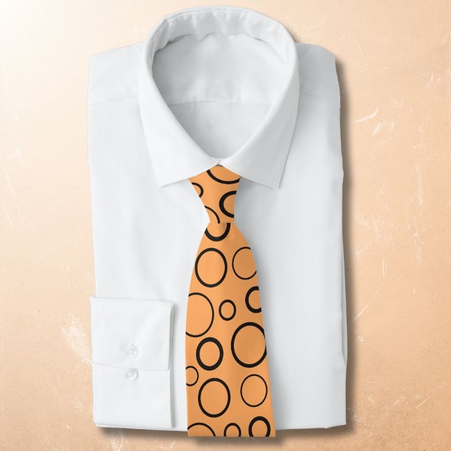 Blasen und Ringe, schwarze Kreise auf Orange Krawatte (Von Creator hochgeladen)