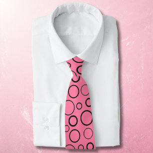 Blasen und Ringe, schwarze Kreise auf Rosa Krawatte