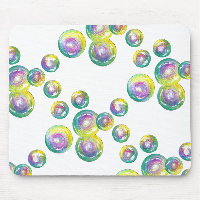 Blasen von Iridescent Rainbow Soap Bubbles Mousepad (Vorne)
