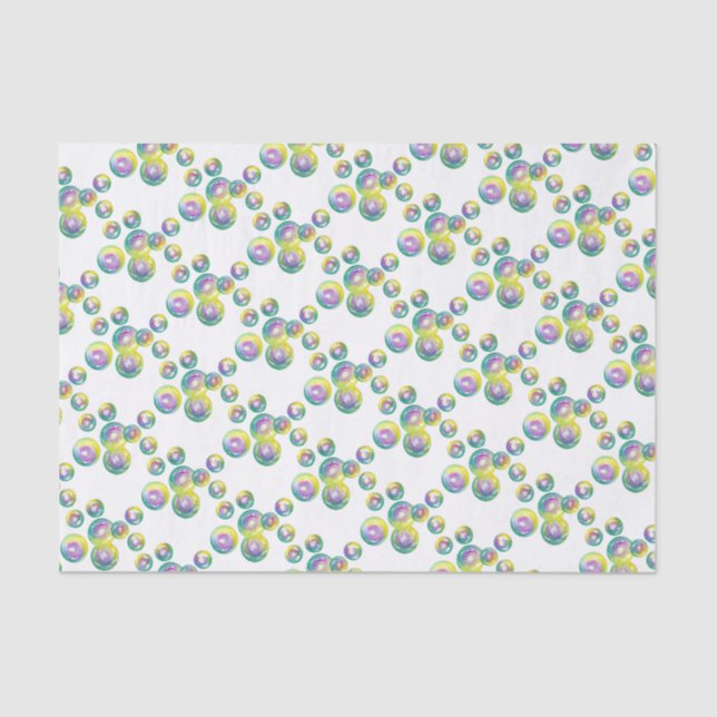Blasen von Iridescent Rainbow Soap Bubbles Seidenpapier (Vorderseite)