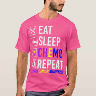 Blasenkrebs Bewusstsein essen Schlaf Chemo Wiederh T-Shirt