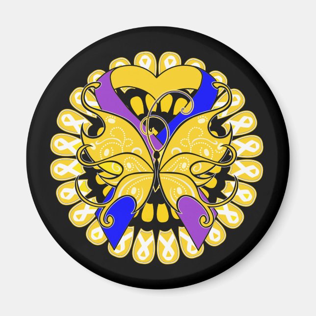 Blasenkrebs-Schmetterling-Herz-Band Magnet (Vorne)