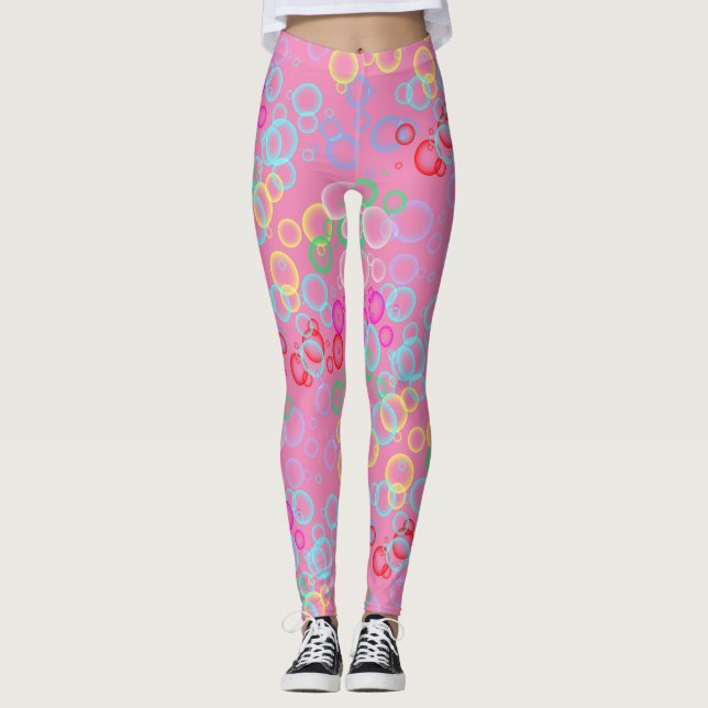 Blasenmuster 02.b Pink BG Leggings (Vorderseite)