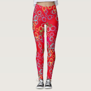 Blasenmuster 02.b Rotes BG Leggings