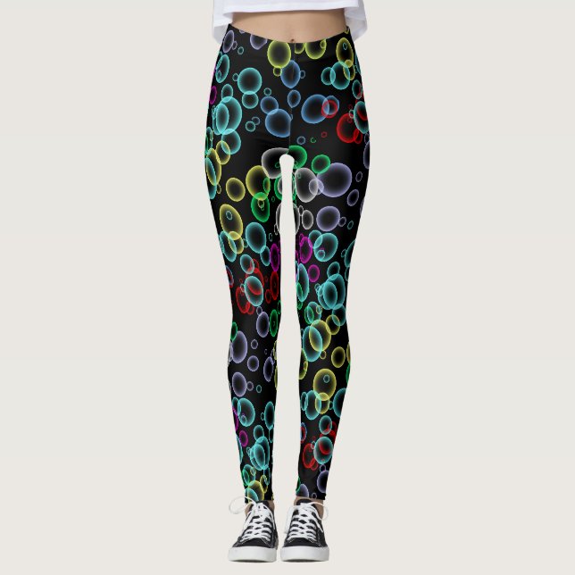 Blasenmuster 02.b Schwarzes BG Leggings (Vorderseite)