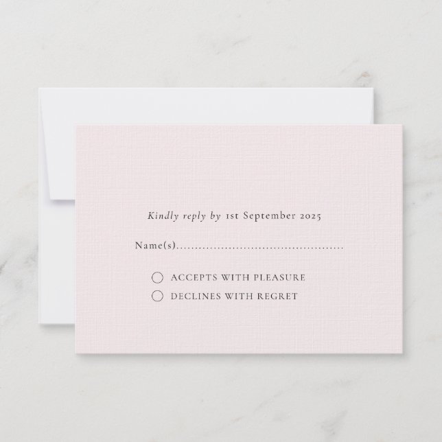 Bläser Romantischer Minimaler Schlichter Hintergru RSVP Karte (Vorderseite)
