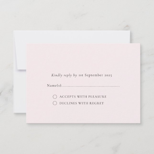Bläser Romantischer Minimaler Schlichter Hintergru RSVP Karte (Vorderseite)