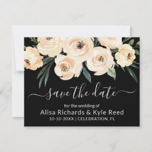 Bläserbeige Blush Gold Save the Date schwarz Ankündigung