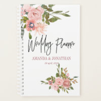 Bläserblüte und Rose Gold Hochzeitsplaner