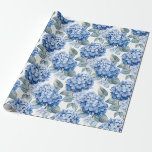 Bläserfarben - Blaue Hydrangeas Geschenkpapier