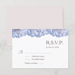 Bläserfarbene Blütenblätter Hochzeit RSVP Einladung
