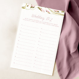 Bläserfarbenes Brautparty A-Z Game