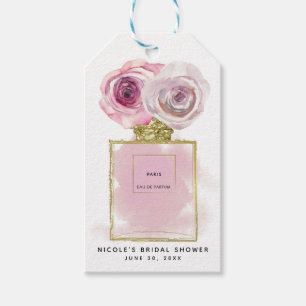 Bläserfashion Parfüm Flasche Rosa Rosen Gold Glam Geschenkanhänger