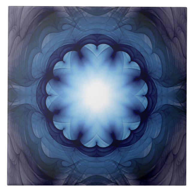 Bläserglühende blaue Dekoration Fliese (Vorderseite)