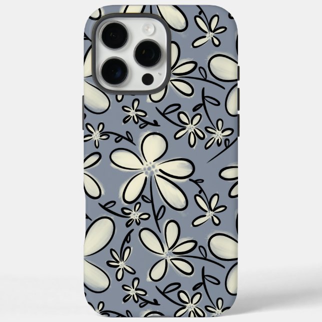 Bläsergraue und cremige Blume Case-Mate iPhone Hülle (Rückseite)