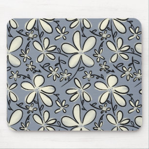 Bläsergraue und cremige Blume Mousepad