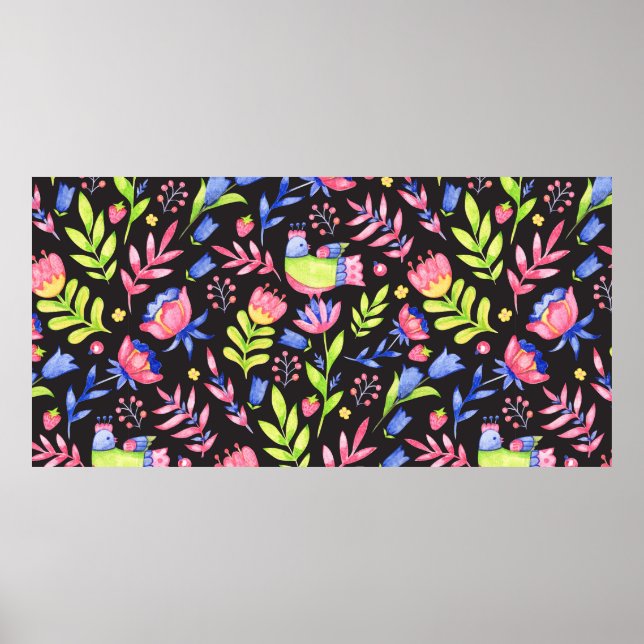 Bläsernahes Muster. Frühlingsblumen und Poster (Vorne)