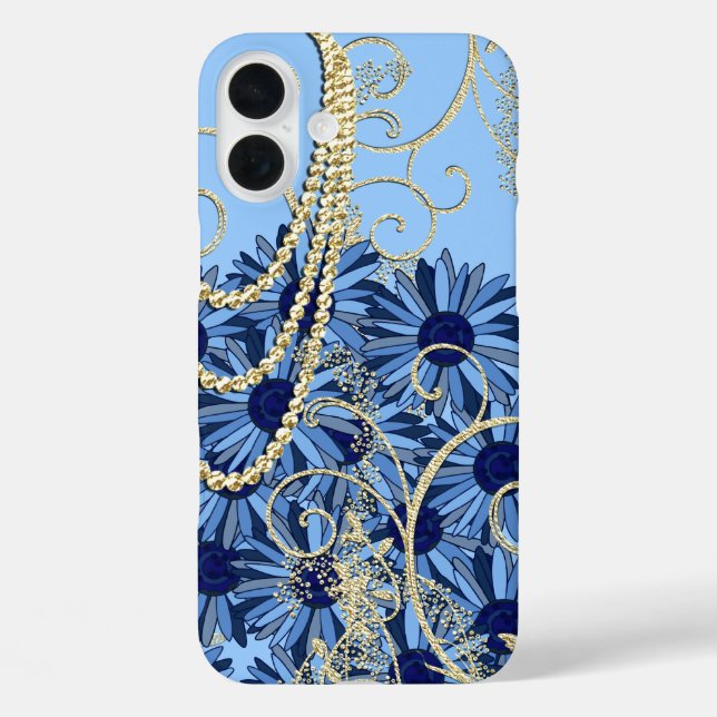 Bläsernavy Blau und Gold Swirl Case-Mate iPhone Hülle