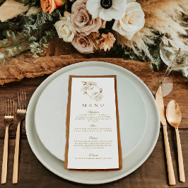 Bläsernbäume Weißgoldene Monogramm Hochzeit Menükarte