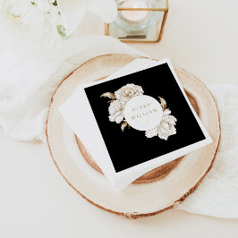 Bläsernbäume Weißgoldene Monogramm Hochzeit Serviette