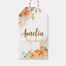 Bläserne Babydusche mit Handfarbe Geschenkanhänger