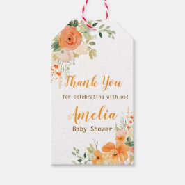 Bläserne Babydusche mit Handfarbe Geschenkanhänger