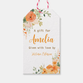 Bläserne Babydusche mit Handfarbe Geschenkanhänger