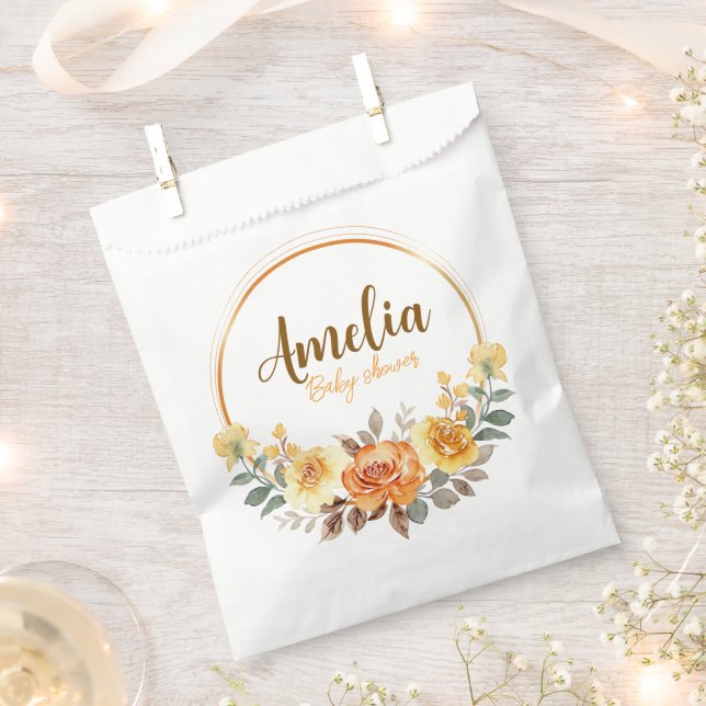 Bläserne Babydusche mit Handfarbe Geschenktütchen (Ausgeschnitten)