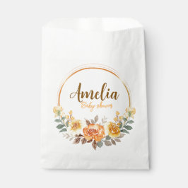 Bläserne Babydusche mit Handfarbe Geschenktütchen