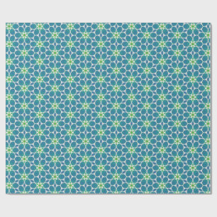 Bläserne Blume aquamarin-blaues Muster Geschenkpapier