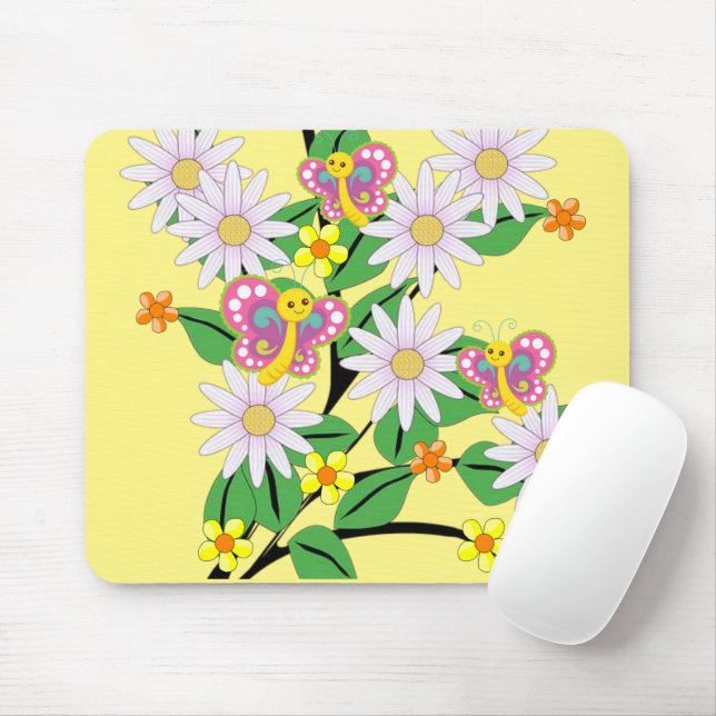 Bläserne Blume Butterfly Maus Pad! Mousepad (Mit Mouse)