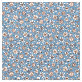 Bläserne Blume Muster blauer Hintergrund Stoff